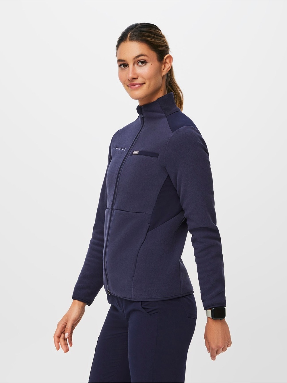 FIGS On-Shift Fleece Jacket Slim Fit Pockets Women’s Size Small